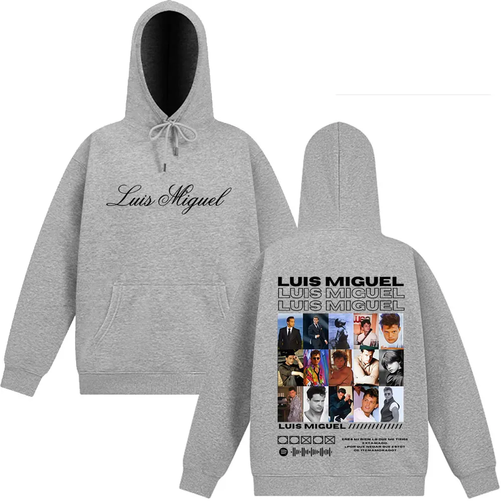 مغني الراب لويس ميغيل ألبوم الجرافيك هوديس الرجال النساء الهيب هوب بلوزات فضفاضة الخريف والشتاء عالية الجودة عادية الصوف هوديي