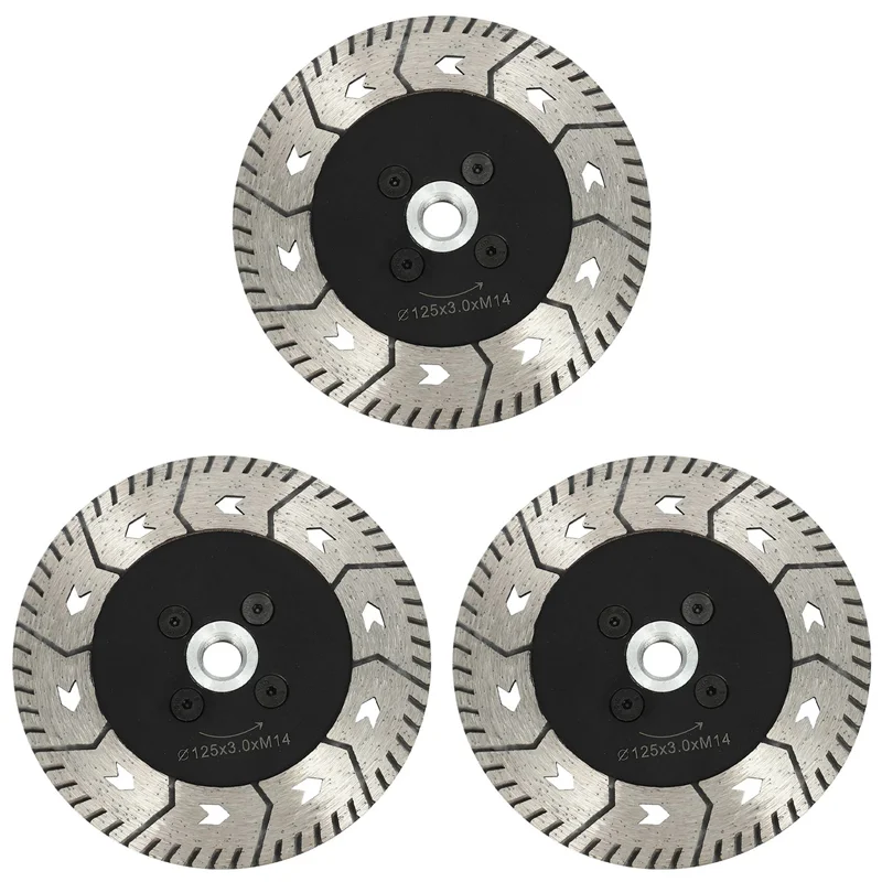 

CQMF-3Pcs 125 X 2.8Mm M14 Double-Sided Diamond Saw Blade Grinding Slice Sharp Type With Flange