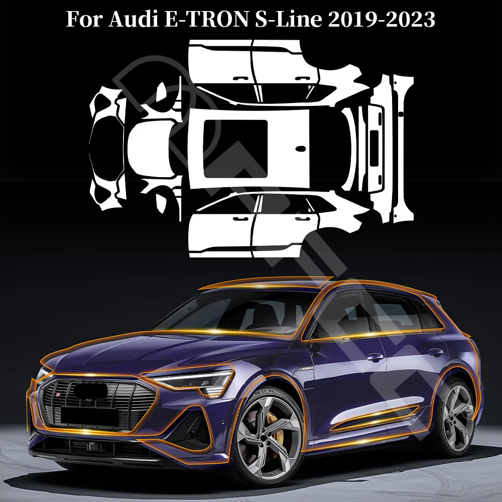 

TPU Paint Protection Film For AUDI E-TRON 2019-2023 Pre-cut PPF Car Body Clear Bra Anti-scratch Resistant Invisible Repairable