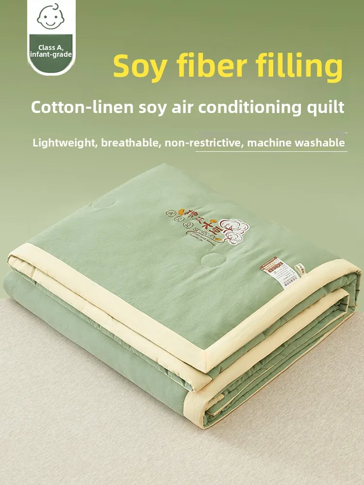 

Thin Soybean Air Conditioner Quilt Dormi Single Student Waable Summer Lightweight Comforter 5080cm Fiber Filled