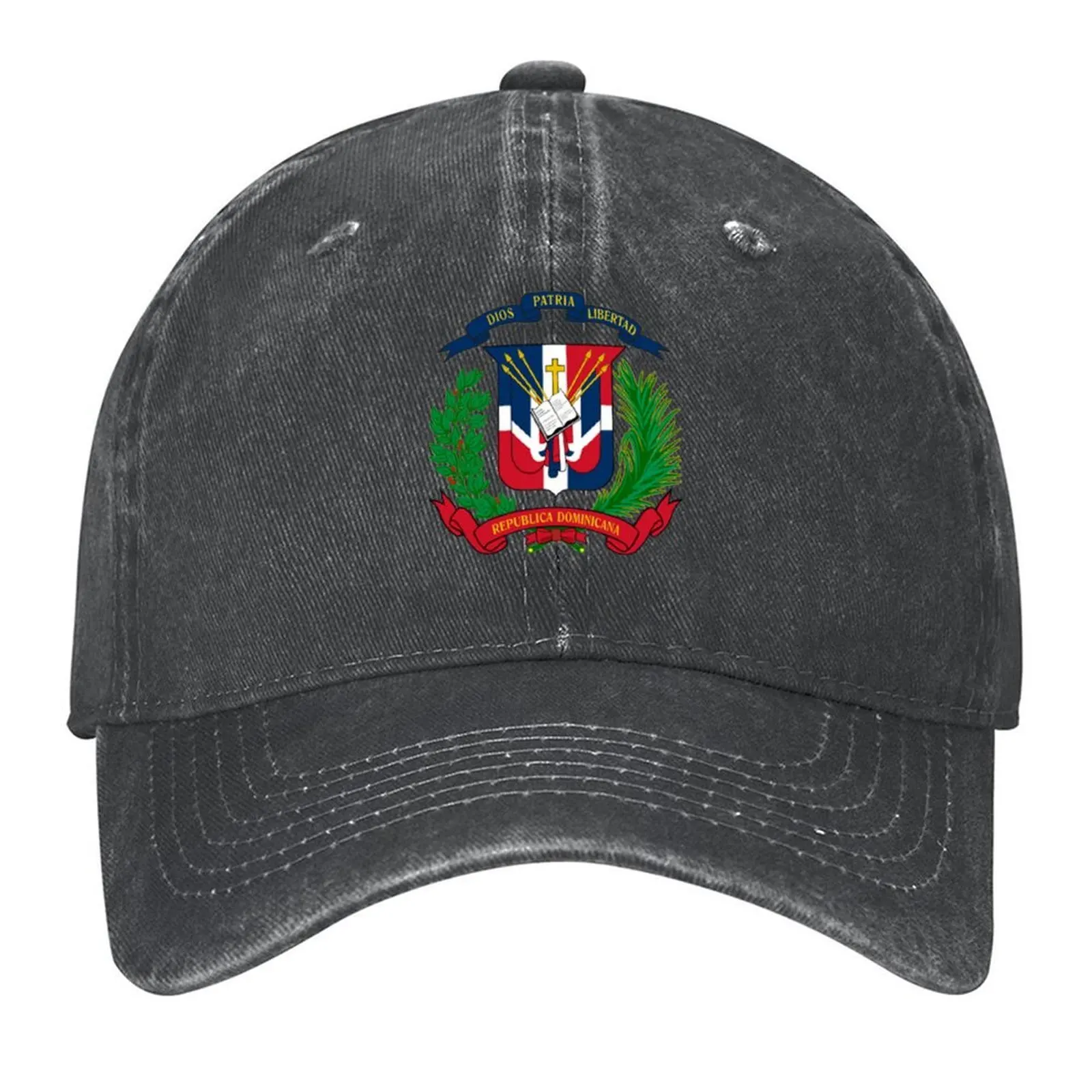

Dominican Republic Flag Shield Baseball Cap Designer Hat Luxury Brand Golf Wear sun caps For Men Women's