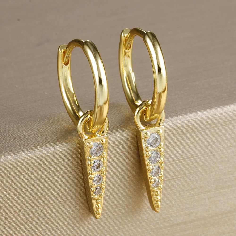 Trendy Punk Hip Hop Piercing Earrings for Women Gold Plated Rivet Ear Rings Gothic Dangle Earring Jewelry Pendientes Orecchini