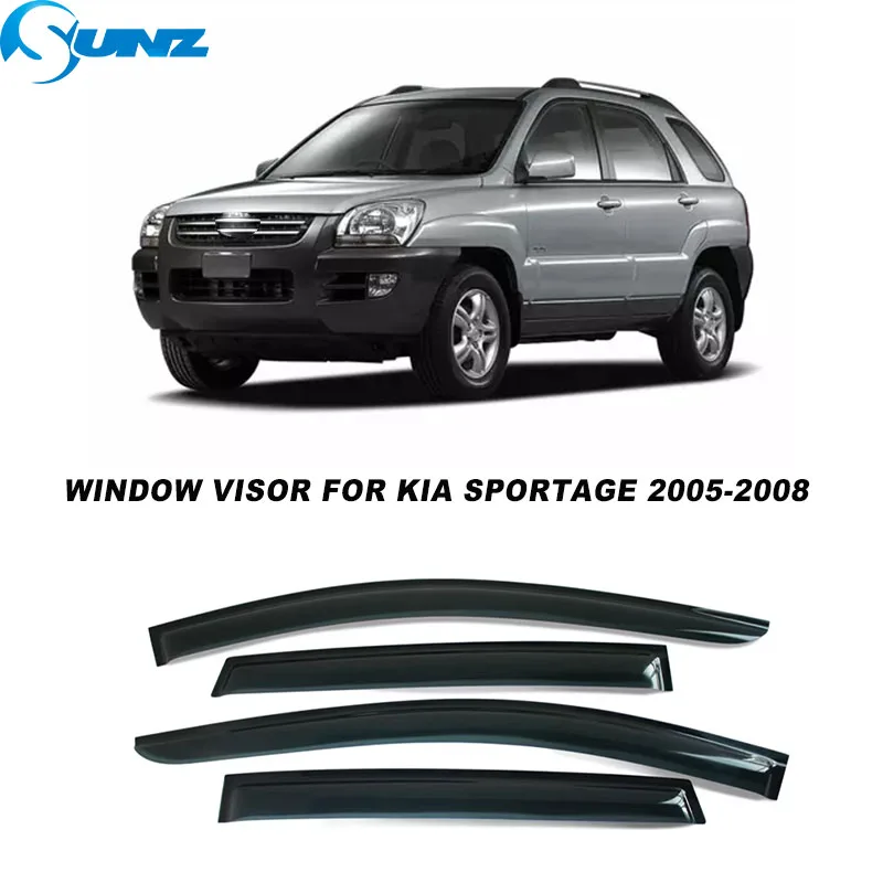 

Car Window Deflector Sun Visor Rain Gurad Cover Slim Moulding Trim Awning Shelter For Kia Sportage 2005 2006 2007 2008 2009 2010