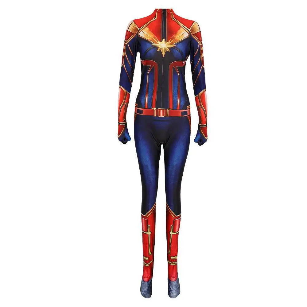 Super Hero Cos Anime Carol Danvers Cosplay Jumpsuit Spider Cosplay Costume Avengers Halloween For Kids Boys Women Party Hero Cos