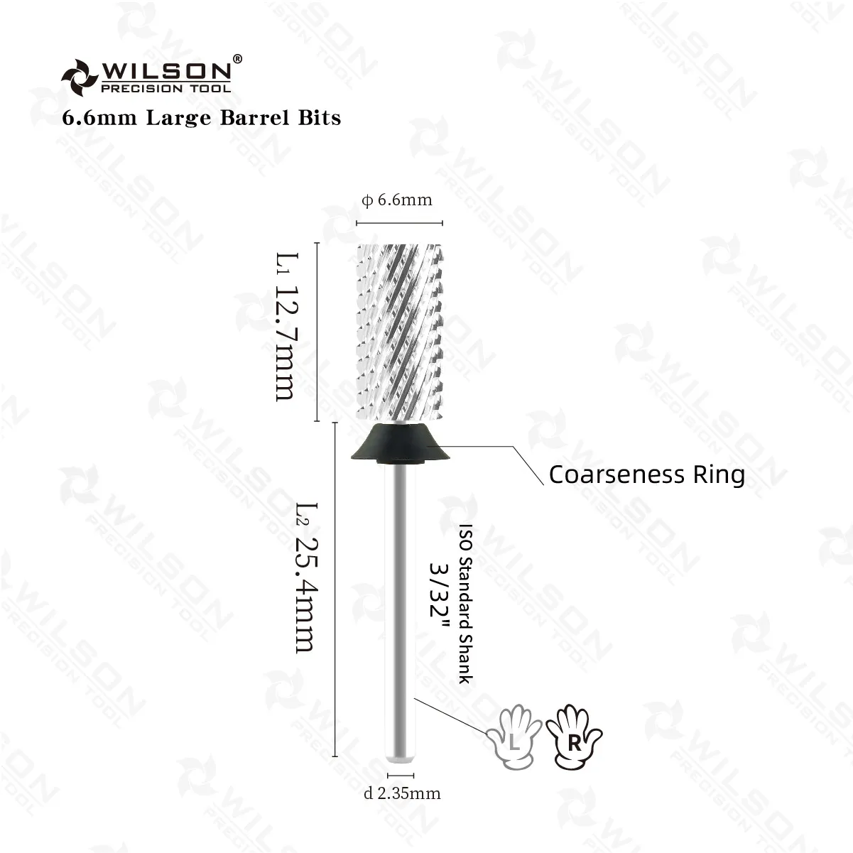 WILSON Large Barrel Bits -nail drill bits For manicure nail accessories