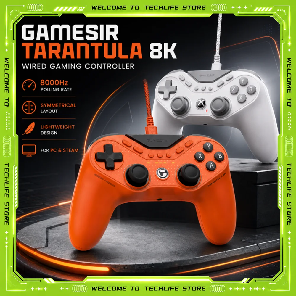 GameSir Tarantula 8K PC有線コントローラー 軽量ゲーミングゲームパッド Steam対応 有線 PS5 Symmetric DS4 ジョイスティックコントローラーに類似