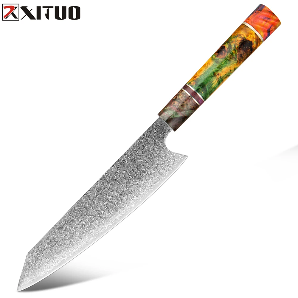 

XITUO 8 inch Japanese Kiritsuke Chef Knife Professional Hand Forged Sushi Knife Premium Damascus Steel Kitchen Cooking Knife