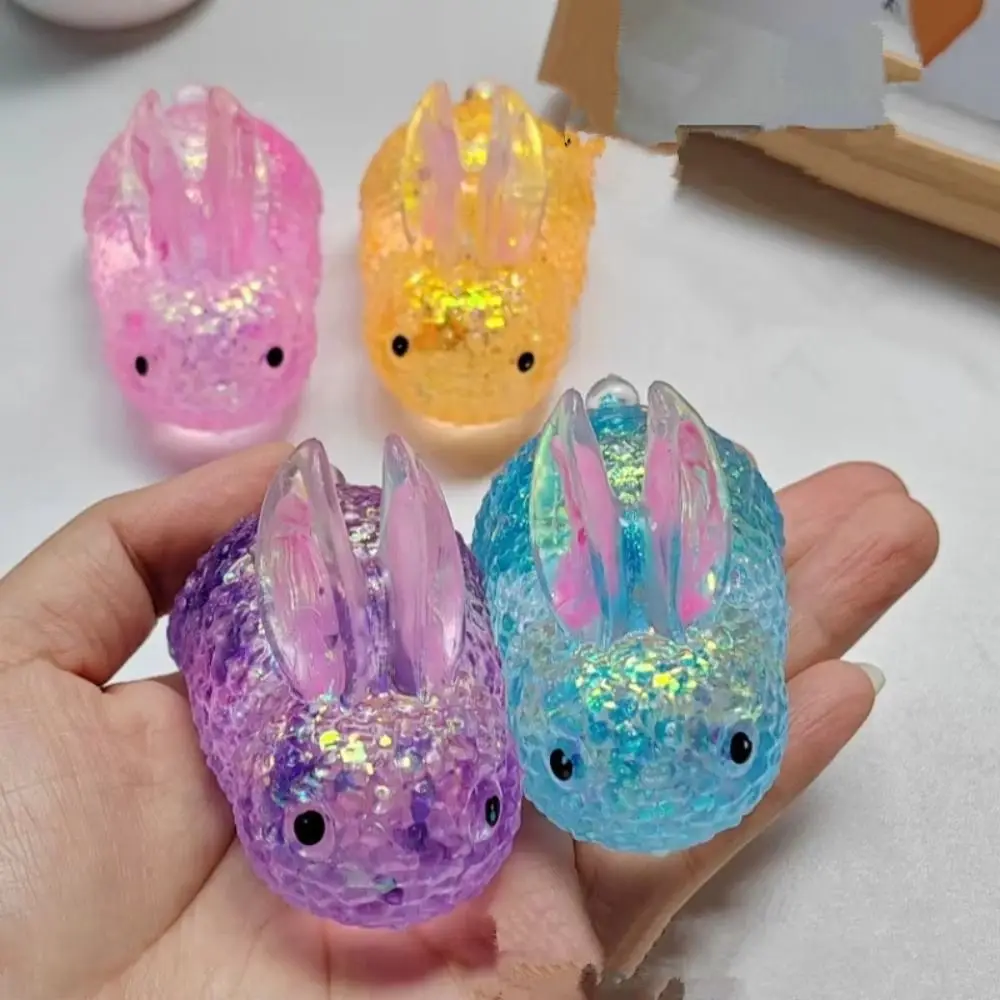Novelty Soft TPR Maltose Pinch Sequins Hedgehog Squeezing Colored Rabbit Super Soft Elastic Slow Rebound Children Gifts