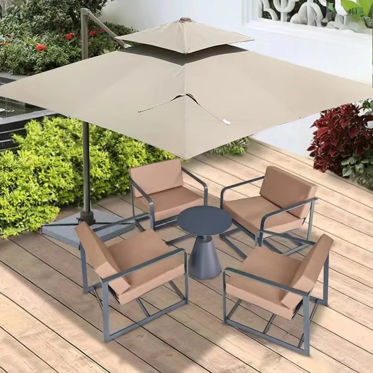 

Водонепроницаемый солнцезащитный крем для отдыха на открытом воздухе, балконный стол и стул, комплект из кованого железа