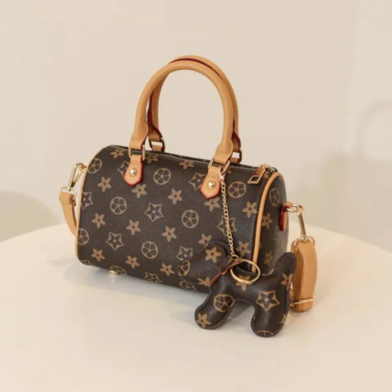 Women'S Bag New Style Old Flower Boston Pillow Bag Fashion Printed Shoulder Crossbody Bag