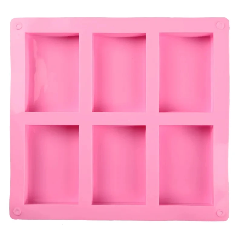 Rectangular Silicone Cake Mold, Handmade Candle Mold, Soap Handicraft, Kitchen Baking Tools, Bathroom Supplies, 6-Hole