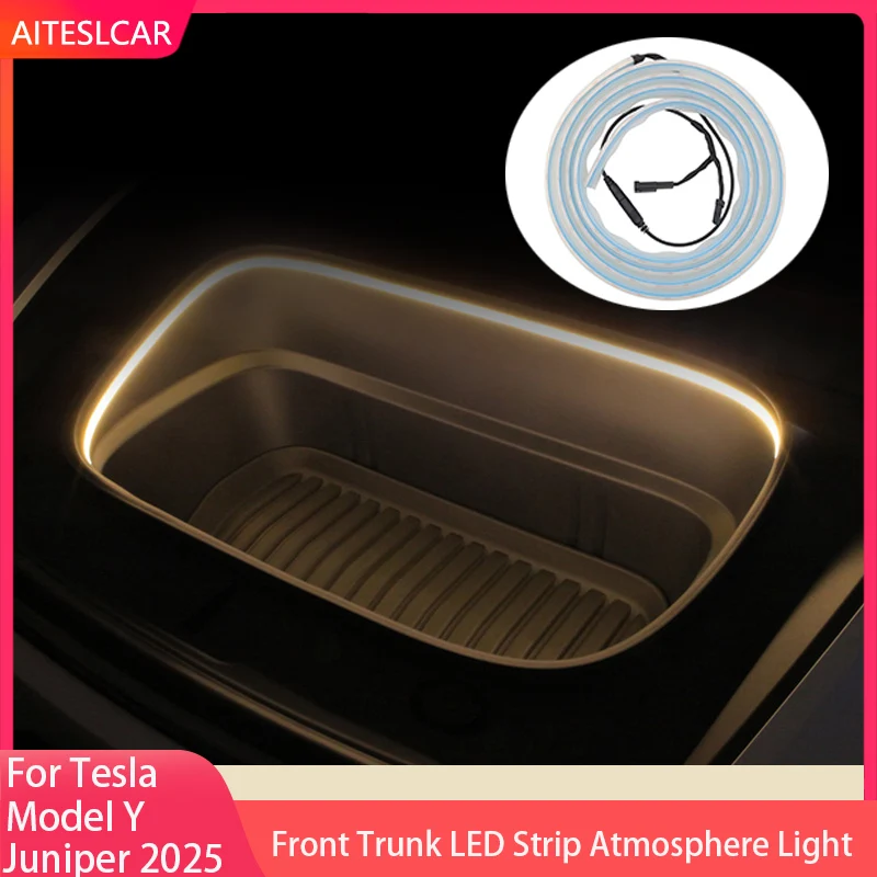 For Tesla Model 3 2026 Model Y Juniper 2025 2021-2026 Car Front Trunk Light Ambient Decorative Atmosphere Lamp Led Flexible Stri