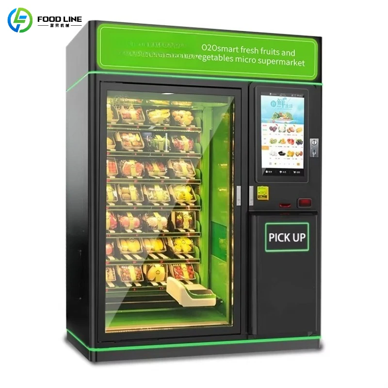 Smart Payment Egg Salad Vegetable Vending Machine 24H Self-service Cold Storage Type Customized