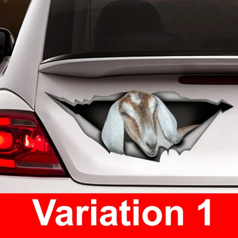 Nubian goat car decal, farm decal, goat sticker, funny decal