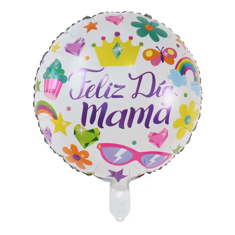 5/10pcs 18inch Spanish I Love You MAMA Happy Mother's Day Love, Round Aluminum Balloon Mother's Day Party Decoration