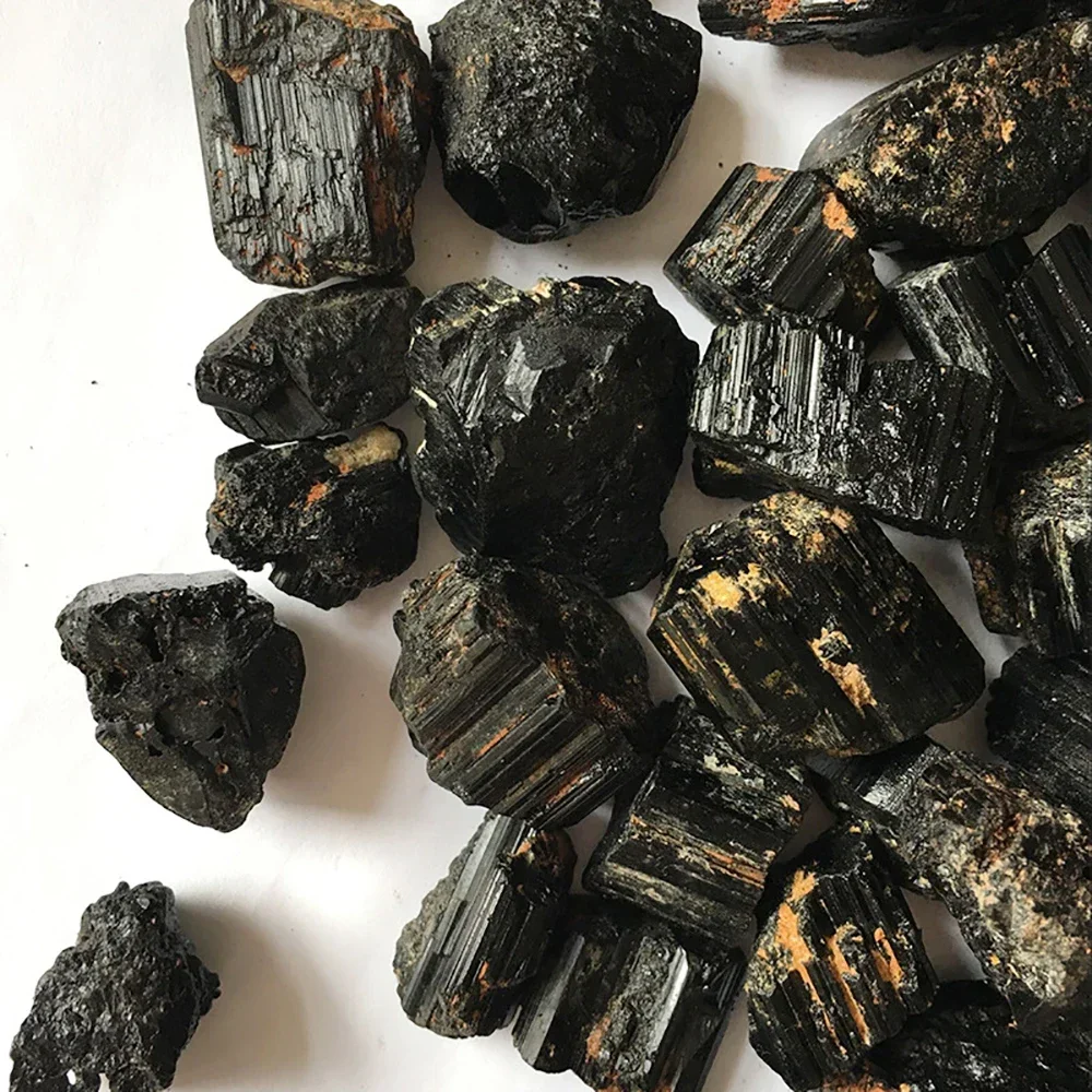 180g Natural Black Tourmaline Gravel Raw Ore Fine Crystalline Mineral Specimen Healing Collection Eliminate Magnetism