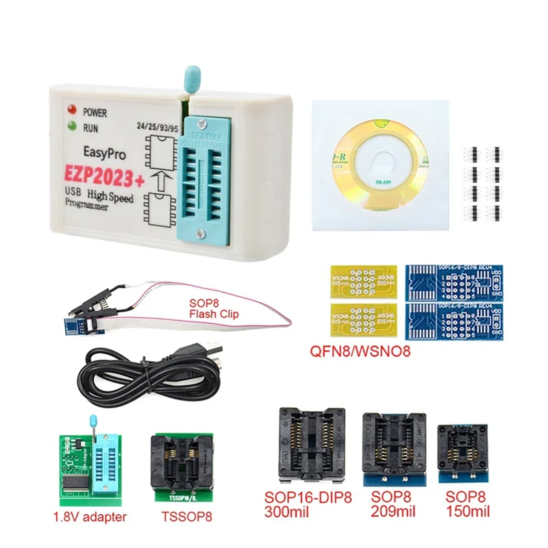 EZP2023+ High-Speed SPI FLASH Programmer EZP2023 USB Compiler Support 24/25/93/95 EEPROM 25 Flash Bios Chip