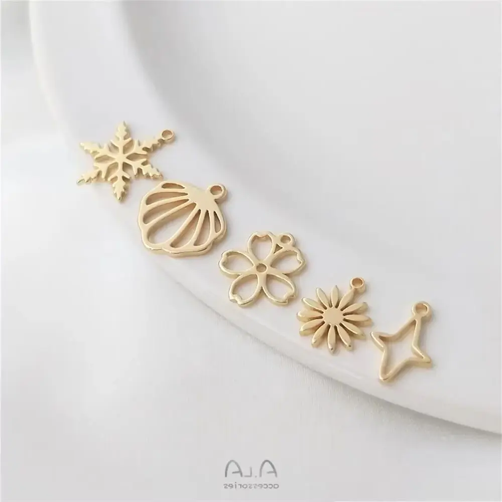 

14K Gold Plated Cherry blossom little star little Daisy Snowflake pendant diy first jewelry bracelet earrings pendant