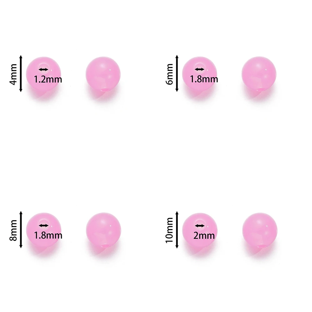 50/100/200pcs 4/6/8/10mm Acrylic Round Beads Colorful Spacer Beads for Handmade DIY Bracelet Earring Jewelry Making Findings