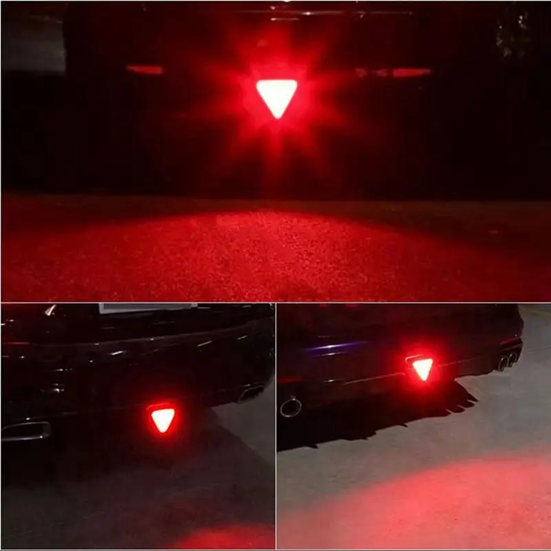 Reliable-Waterproof 12V LED Third Brake Light, Red Triangle Taillight With Stop Flash For Motos, Pickups, Trucks, And Cars