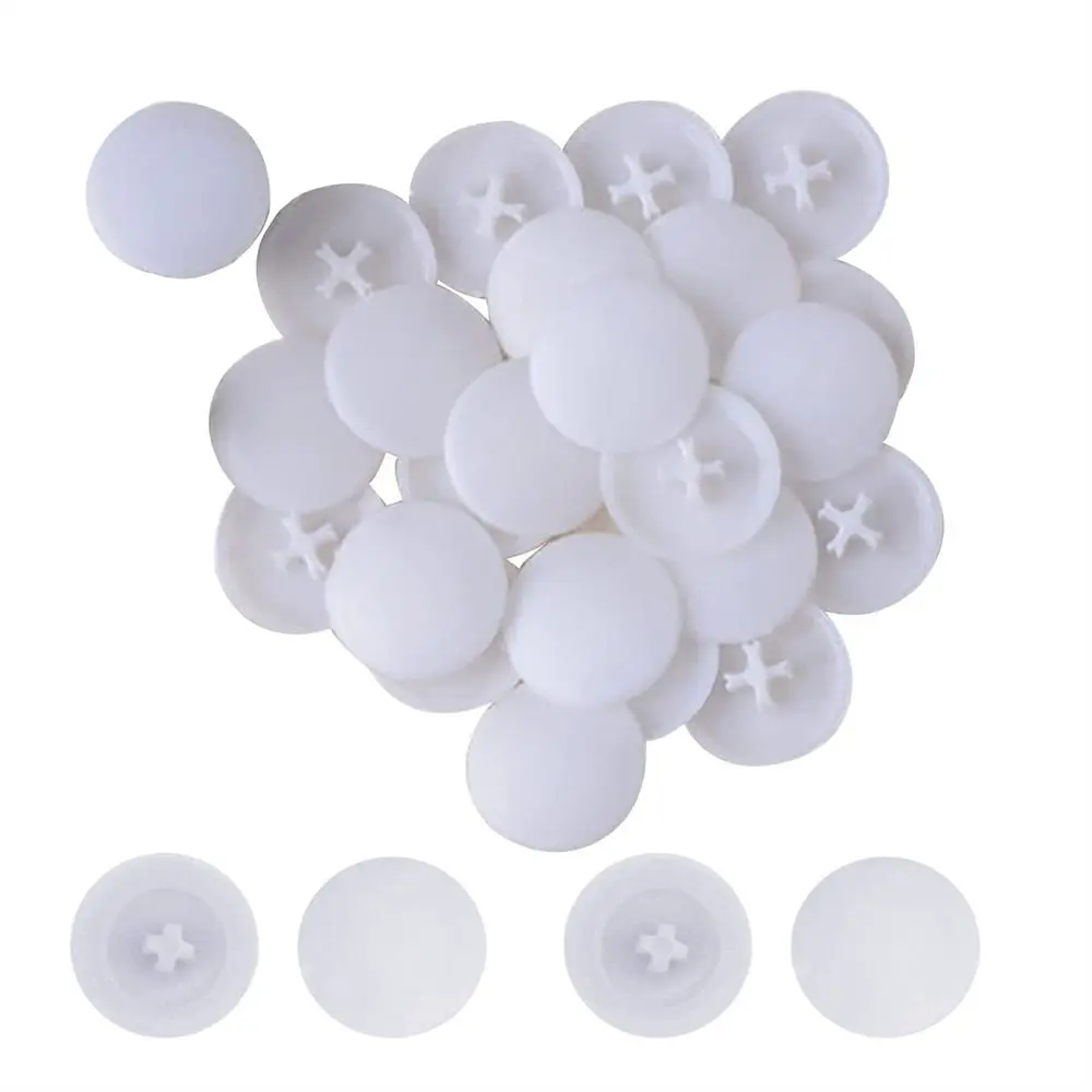 Tornillos de plástico para rueda excéntrica, cubiertas de tuercas de 17mm, 100 piezas, color blanco, 3 en 1, cubierta decorativa