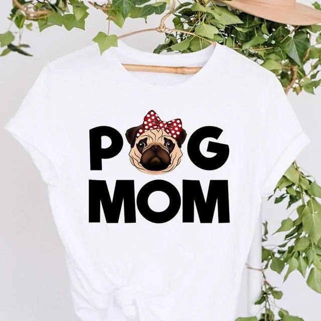 Pug Tee women Y2K t shirt female Japanese clothes