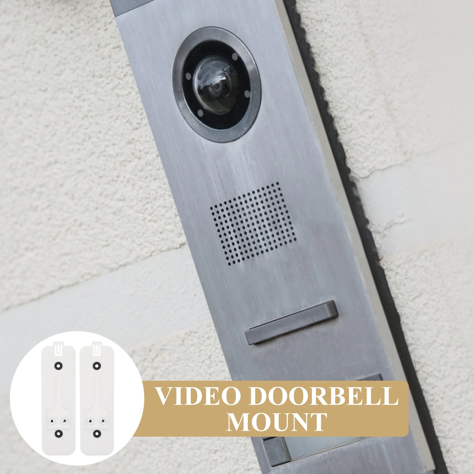 مجموعتان من اللوحة الخلفية لجرس الباب، دعامة بلاستيكية لجرس باب يتضمن شاشة عرض فيديو، سهلة الإعداد، أداء طويل الأمد