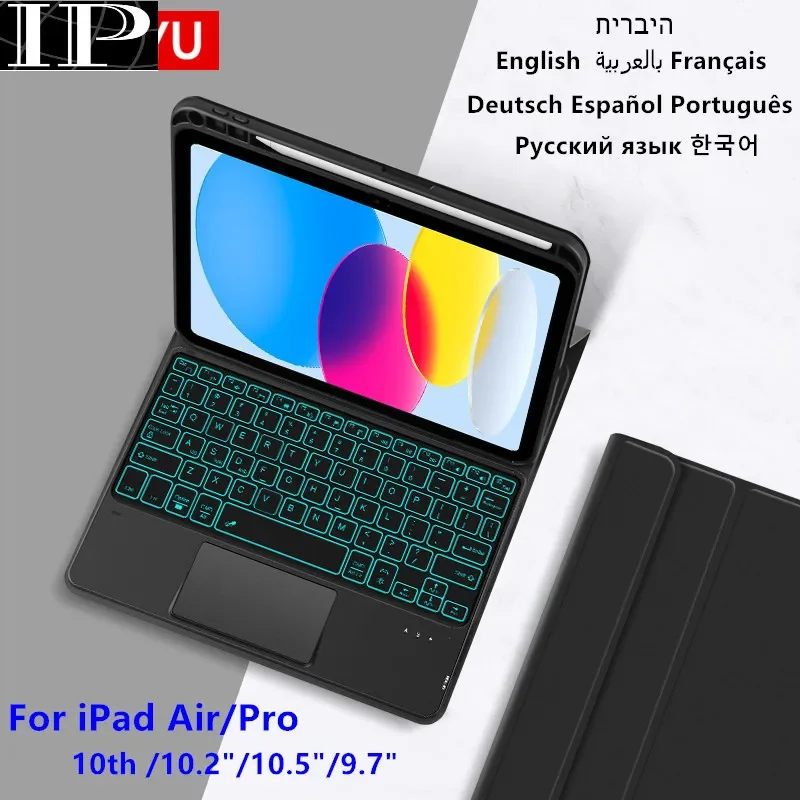 Black Keyboard Case For iPad 10th 10.9 Inch Air 4th 5th 6th 9th Pro 11 12.9 3rd 10.5