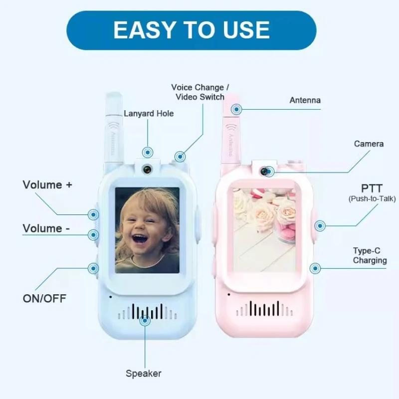 لاسلكي لاسلكي تخاطب فيديو إنترفون في الهواء الطلق طويلة المدى الوالدين والطفل التفاعلية الذكية النداء لعبة كهربائية 2 حزم مجموعة الاطفال هدية