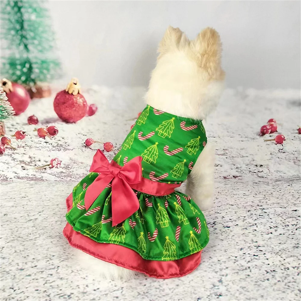 Pet Clothes Double Layer Unique Elegant Comfortable Holiday Pet Clothes Pet Clothes With Bow Festive Eye-catching High Quality