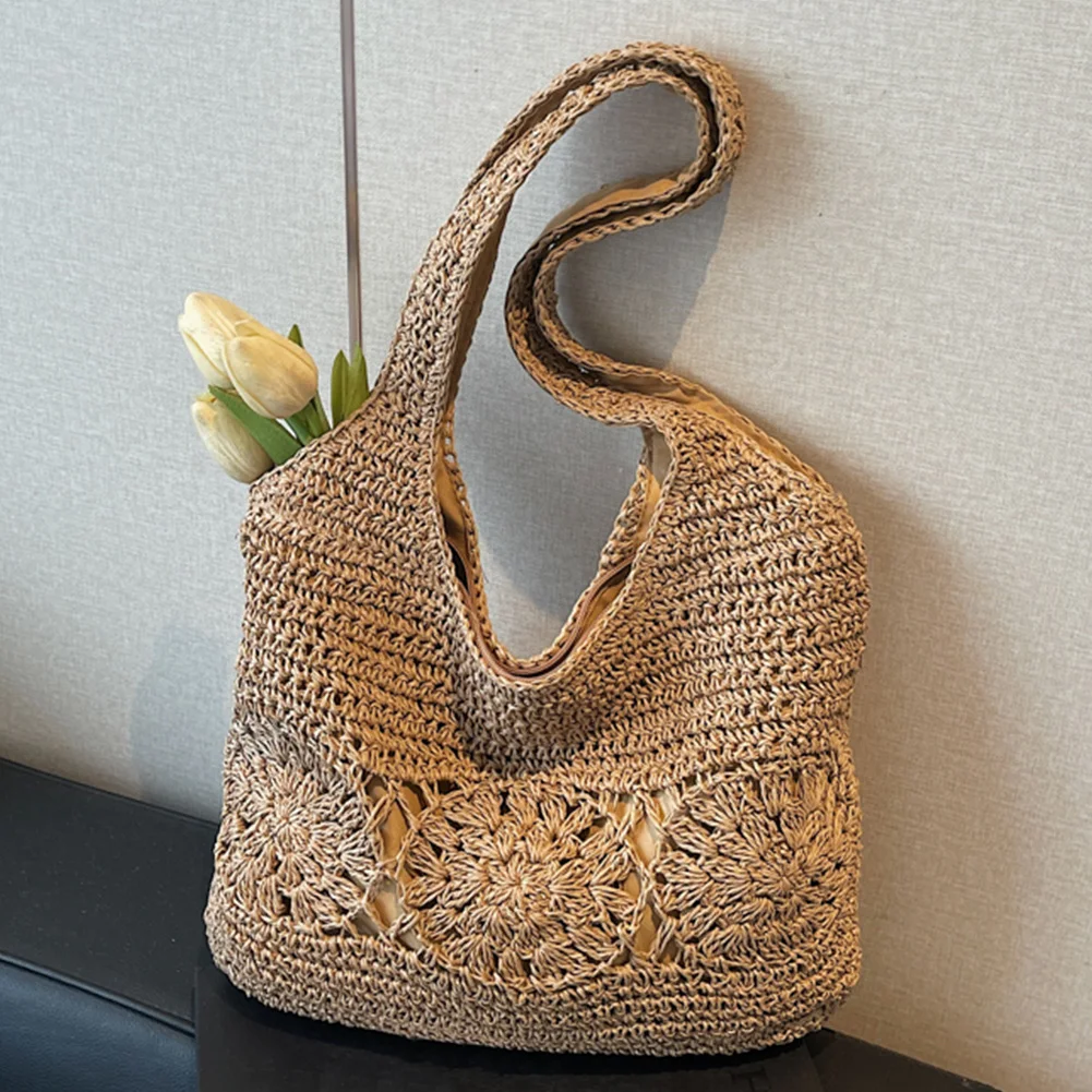 

Large Straw Beach Bag Summer Shoulder Bag Woven Tote Bag Handbag Shoulder Purse for Women Travel Vacation