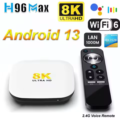 H96 Max M2 Android 13 TV BOX Rockchip RK3528 4GB 64GB Voice Control 1000M LAN WIFI6 4K 8K BT Set Top Box Media Player