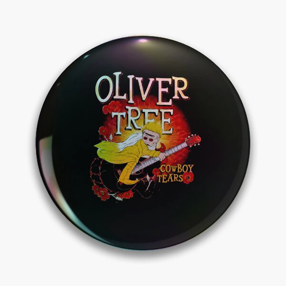 Oliver Tree Cowboy Tears Pin Holographic Star Heart Pin Brooches Laminated Button Fashion Accessory