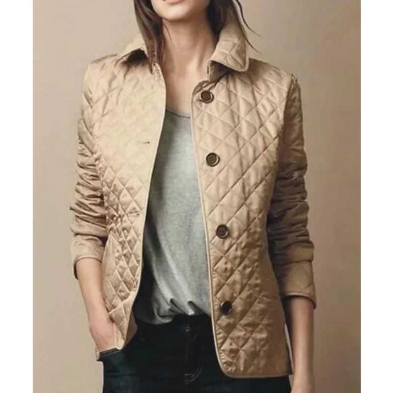 Autumn and Winter Lapel Dress Slim Small Cotton Jack Female Temperament Slim Silk Cotton Oversized New Fashion Single-breasted