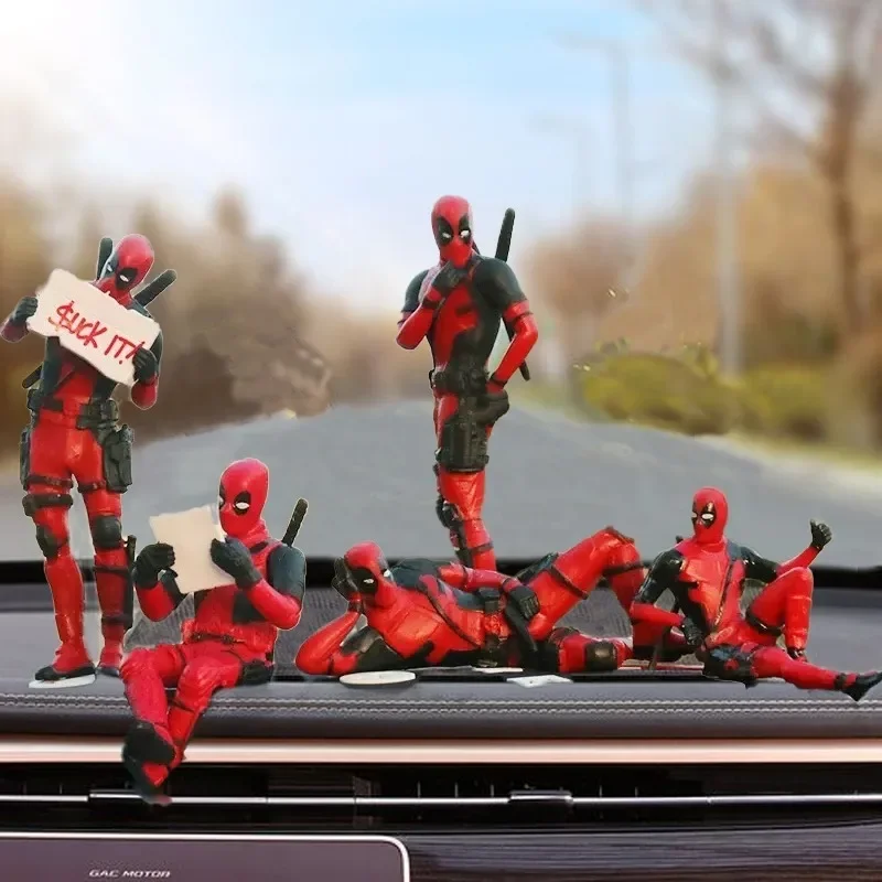 Deadpool Wolverine Model Deadpool boneka mobil kreatif ornamen dekorasi mobil sepeda motor kepribadian Tidal arus patung