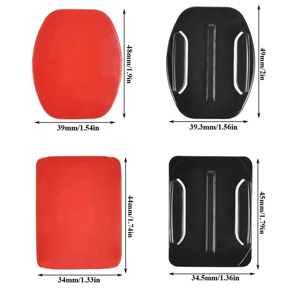 24Pcs Helmet Adhesive Sticker Sticky With Flat Curved Mounts For GoPro Hero 13 12 11 10 9 8 7 6 5 Insta360 X3 DJI Action Camera