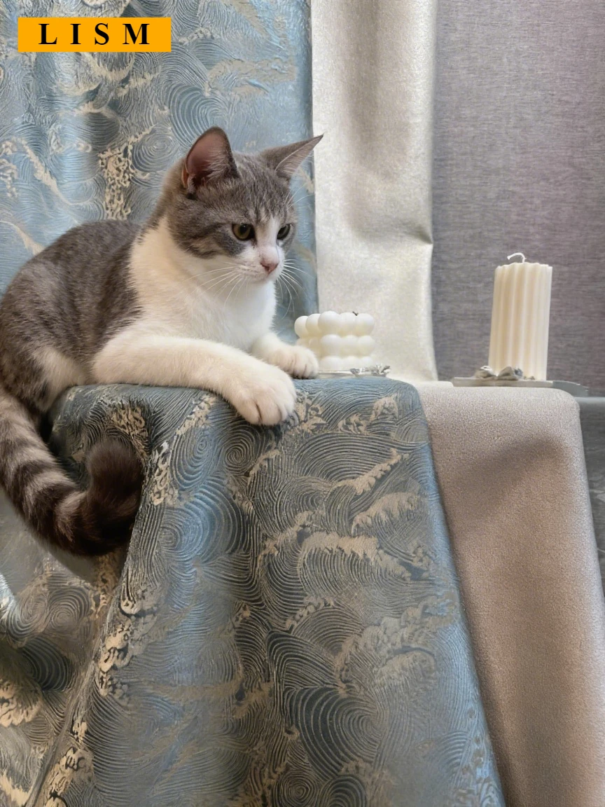 

New New Chinese Jacquard Splicing Curtains for Living Room Bedroom Balcony Modern Blackout Curtain Tulle Custom Window Decor