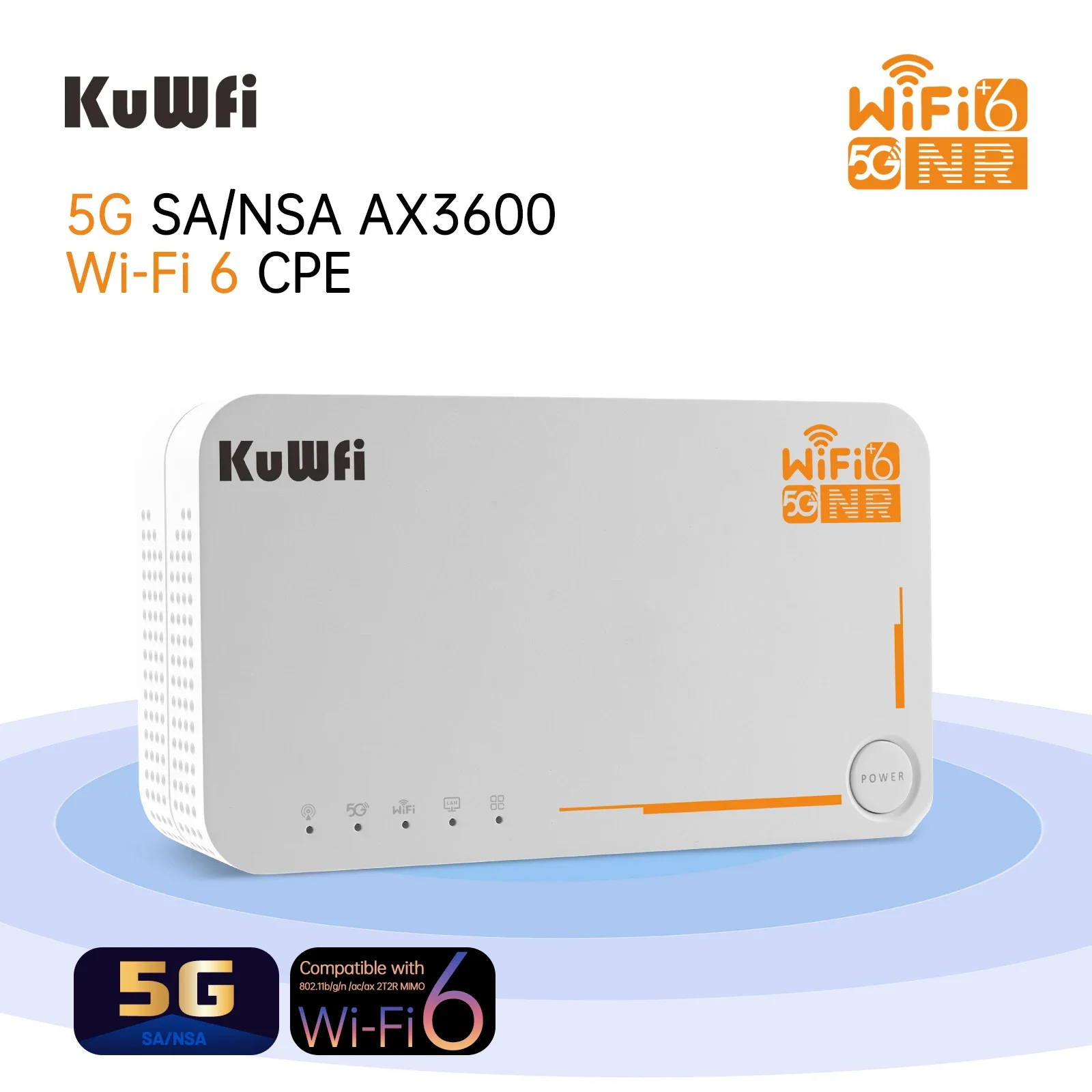 KuWFi C160 WiFi 6 CPE Router Dual Band 3000 Mbps WIFI Router 4000 mAh Wifi Roteador 128 Gebruikers Alle Sim Ondersteuning Router 5G Draagbare