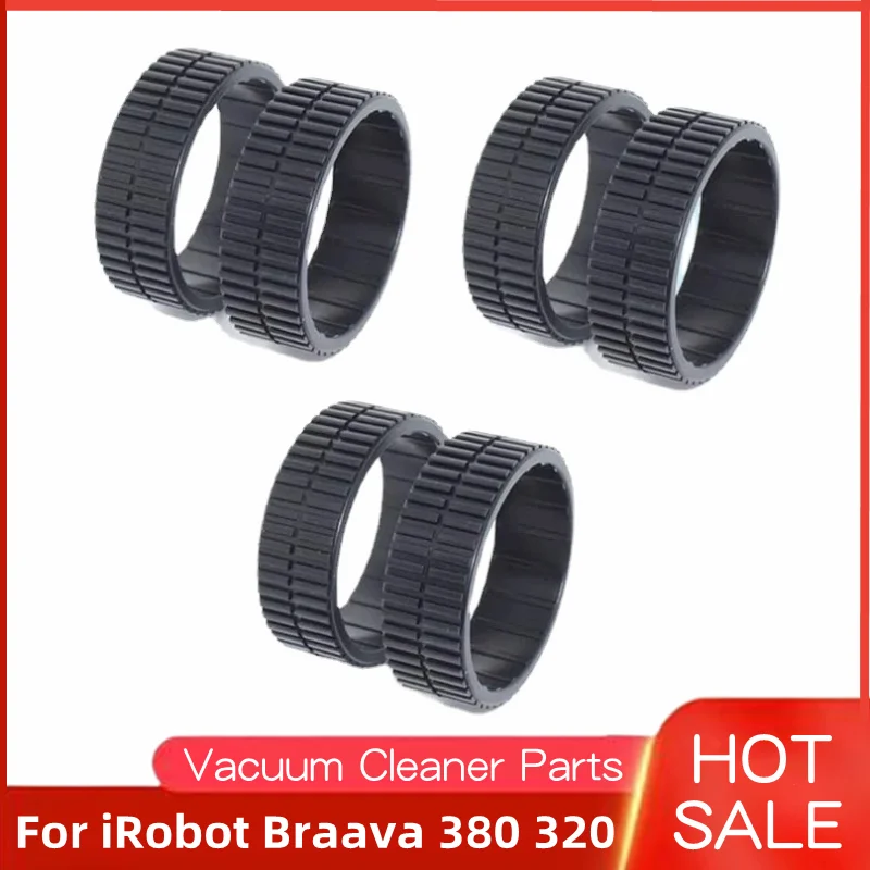 Rubber Wheels Tires For iRobot Braava 320 321 345 375 380 380T 390 390T Mint 4200 5200 5200C Vacuum Cleaner Tires Skin Parts