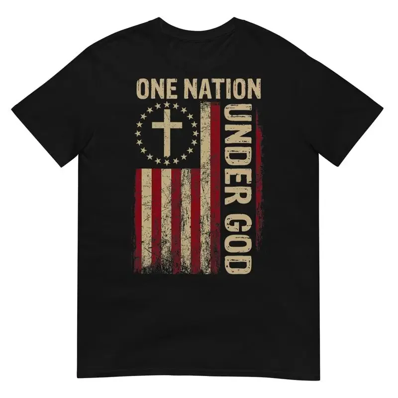 One Nation Under God Flag 4Th Of July Patriotic Christian T Shirt