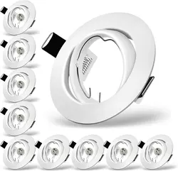 Marco de luces LED empotradas, Soporte redondo ajustable para bombilla MR16 GU10, 5/10 piezas