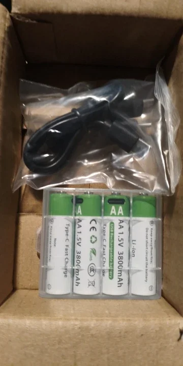 

AAA and AA Rechargeable Batteries USB Lithium-ion 3400mWh 1.5V AA Rechargeable Batteries+800mWh 1.5V AAA Battery+ Type-C Cable