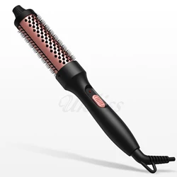 Modelador De Cabelo De Cerâmica Aquecida Redonda, Escova Térmica, Curling Iron, Rolo, Pente Volumizing, Ferramentas De Estilo, 32mm