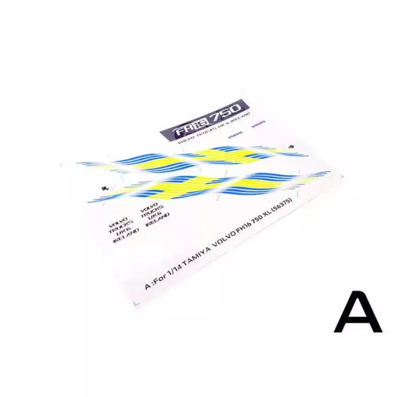 Simulated Model Car Shell Sticker for 1/14 Tamiya RC Truck Dump Truck FH16-750 56375 56360 56362 Painted UV Sticker KUV001 Parts