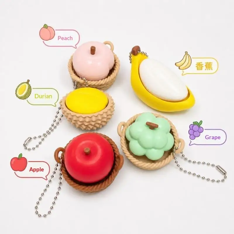 3D Printed Fruit Clicker Fidget Toy Mechanical Press Keychain Pendant Stress Relief Decor For Bag Backpack Hanging Ornament