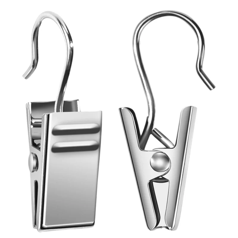 Metal Curtain Hangers Drapery Hooks Clips Christmas Party Decor Wire Holder Hanging Clamp for Craft Photo Display Tent Light