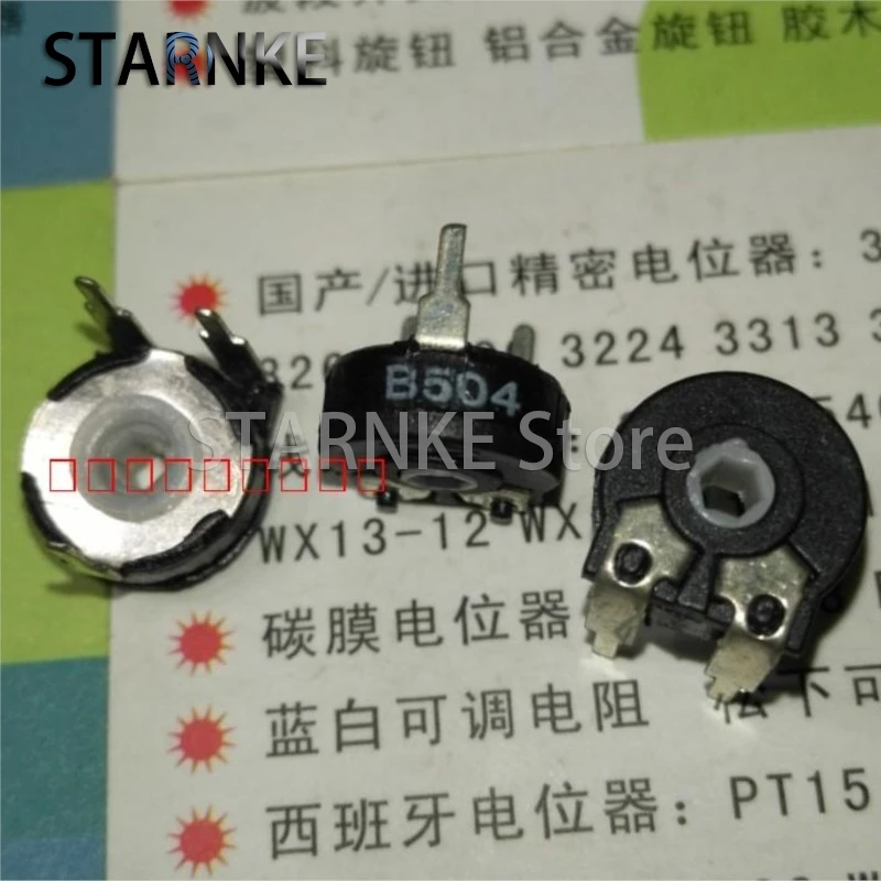 

10PCS Spanish Trimmer Potentiometer PT10-B500K B504 500K Horizontal Adjustable Resistor Hexagonal Hole 3 Pin Diameter 10MM