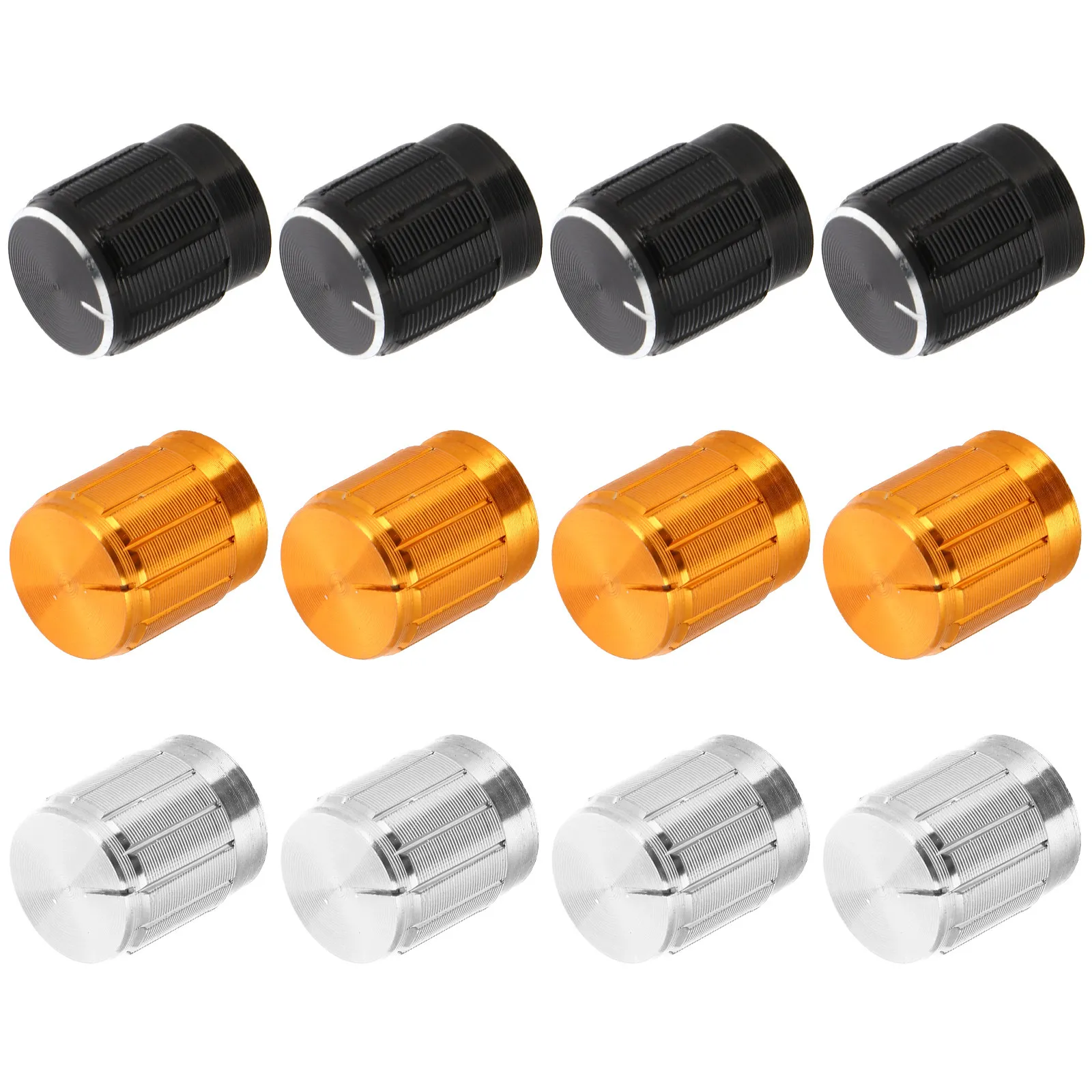 12Pcs Aluminum Alloy Knobs Professional Grade Rotary Potentiometer Knob Corrosion Resistant Volume Control Audio Stereo