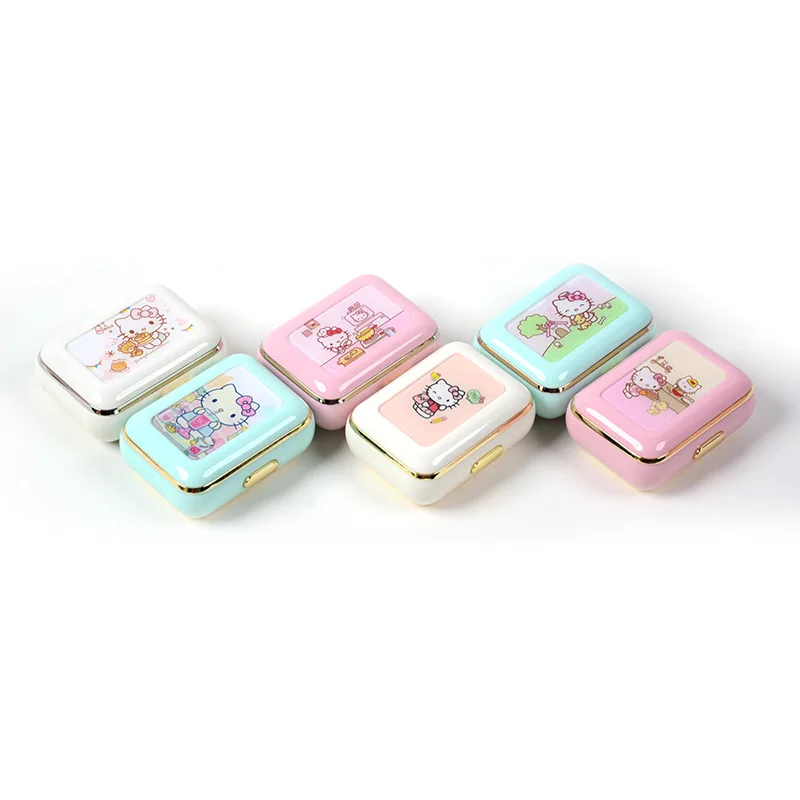 

Kawaii Hello Kitty Cute Little Box Carrying Earrings Jewelry Moisture Proof Candy Medicine Box Student Storage Women Accessories