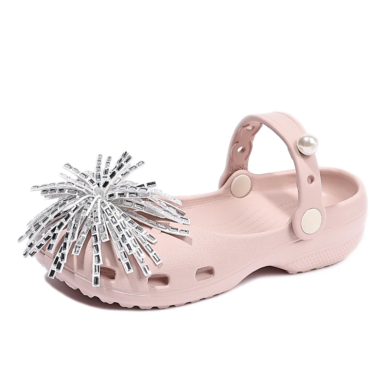 2026 Summer New Women Cute Hollow Garden Shoes Retro EVA Mary Jane Anti Slip Outdoor Beach Sandals Light Casual Summer Footwear